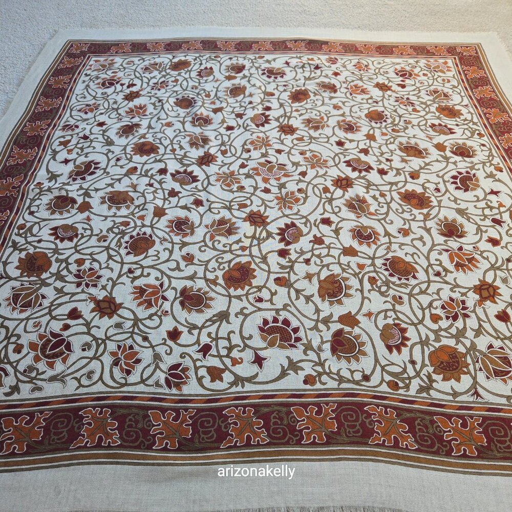 NWOT Metropolitan Museum of Art Wool & Silk Square Scarf Autumn Fall Colors NYC - Picture 14 of 16